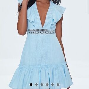 Forever 21 NWT Ruffled lace trim cap/sleeve dress